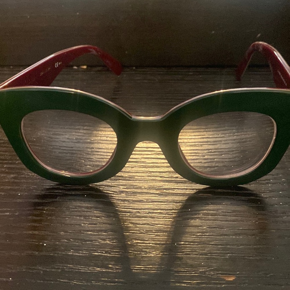 Celine eyeglasses green w/burgundy